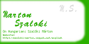 marton szaloki business card